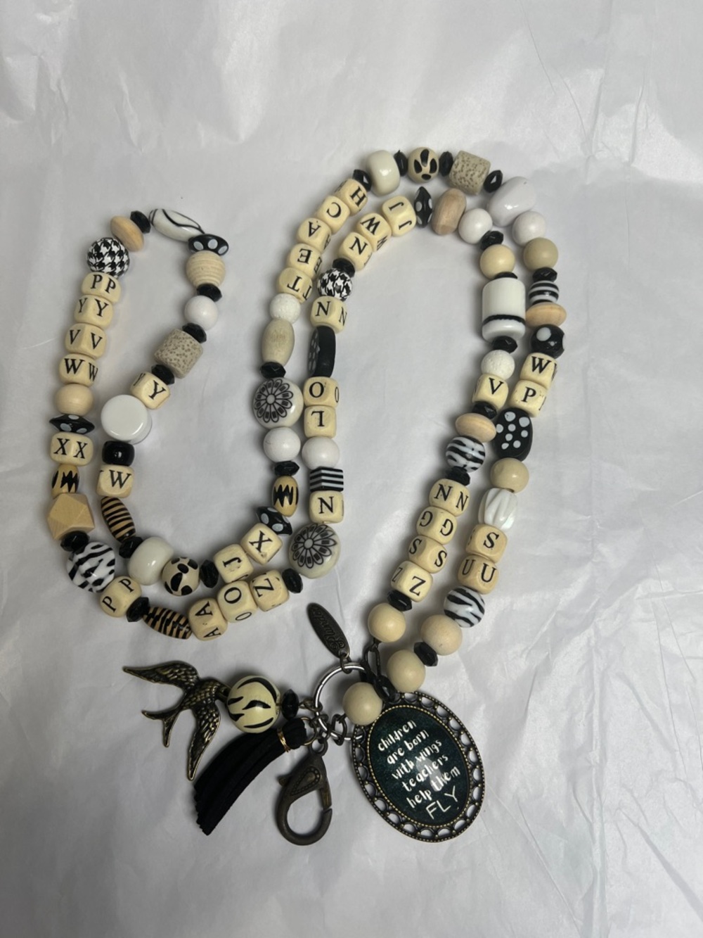 PLUNDER Jewelry Alphabet Teach Lanyard Necklace NWOT - Picture 7 of 14